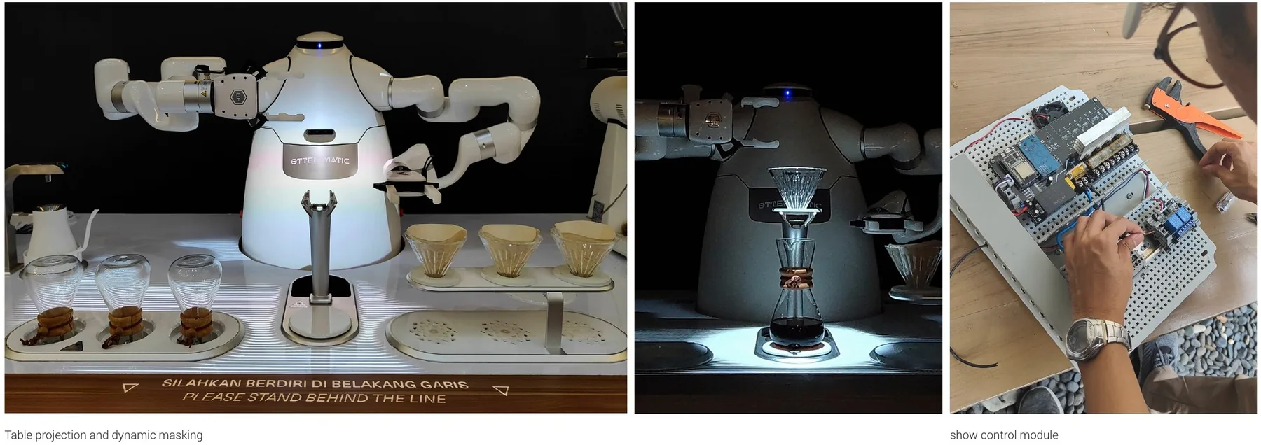 Table projection and dynamic masking, show control module